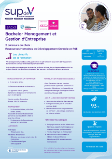 Bachelor Management et gestion d'entreprise