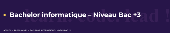 Bachelor en Sciences Informatiques et Numériques  DevOps FULLSTACK